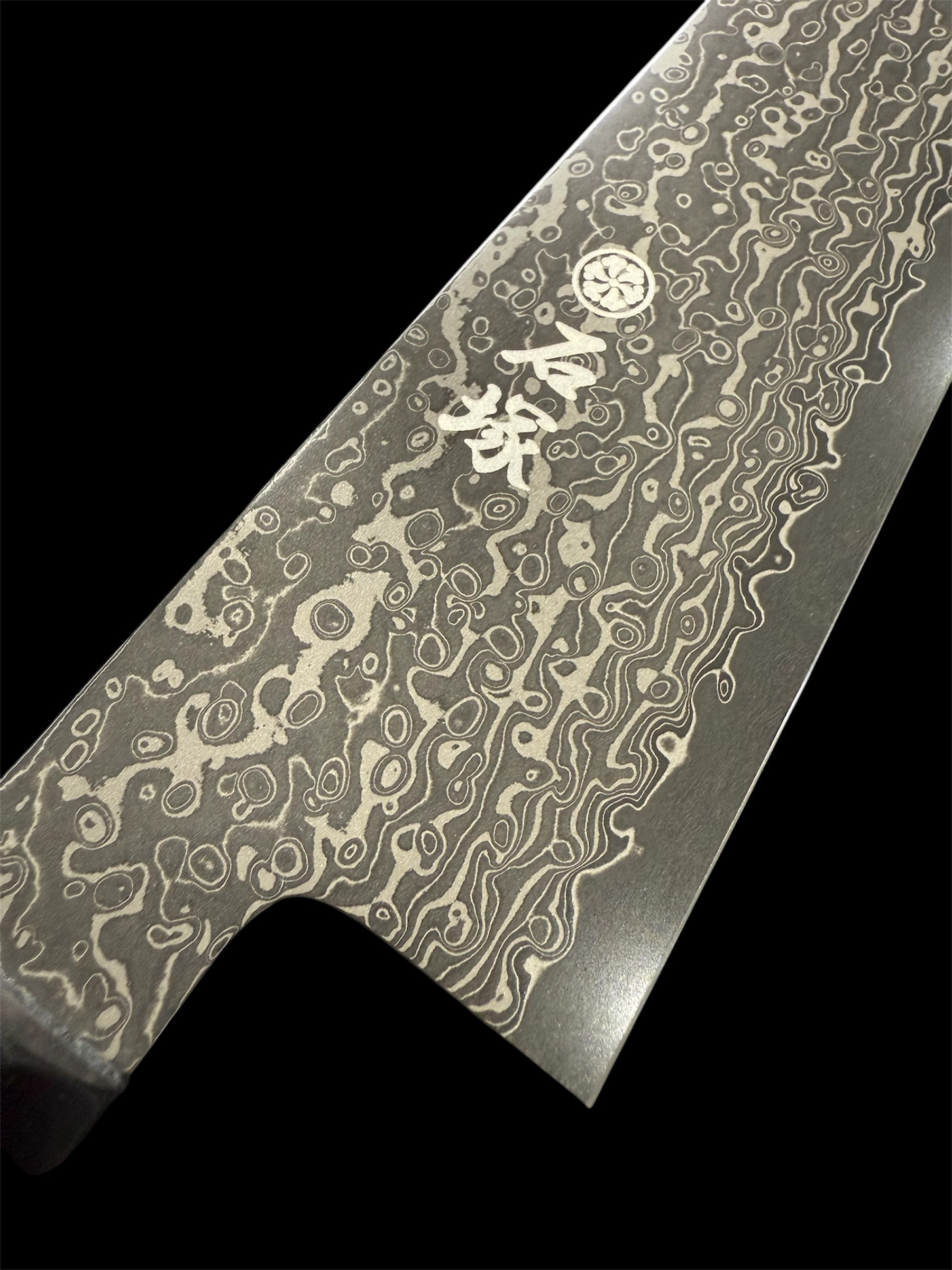 Ishizuka ORIGINAL Knife™ - Black Damascus N690 Ebony + Resin - Gyuto Kiritsuke 210mm