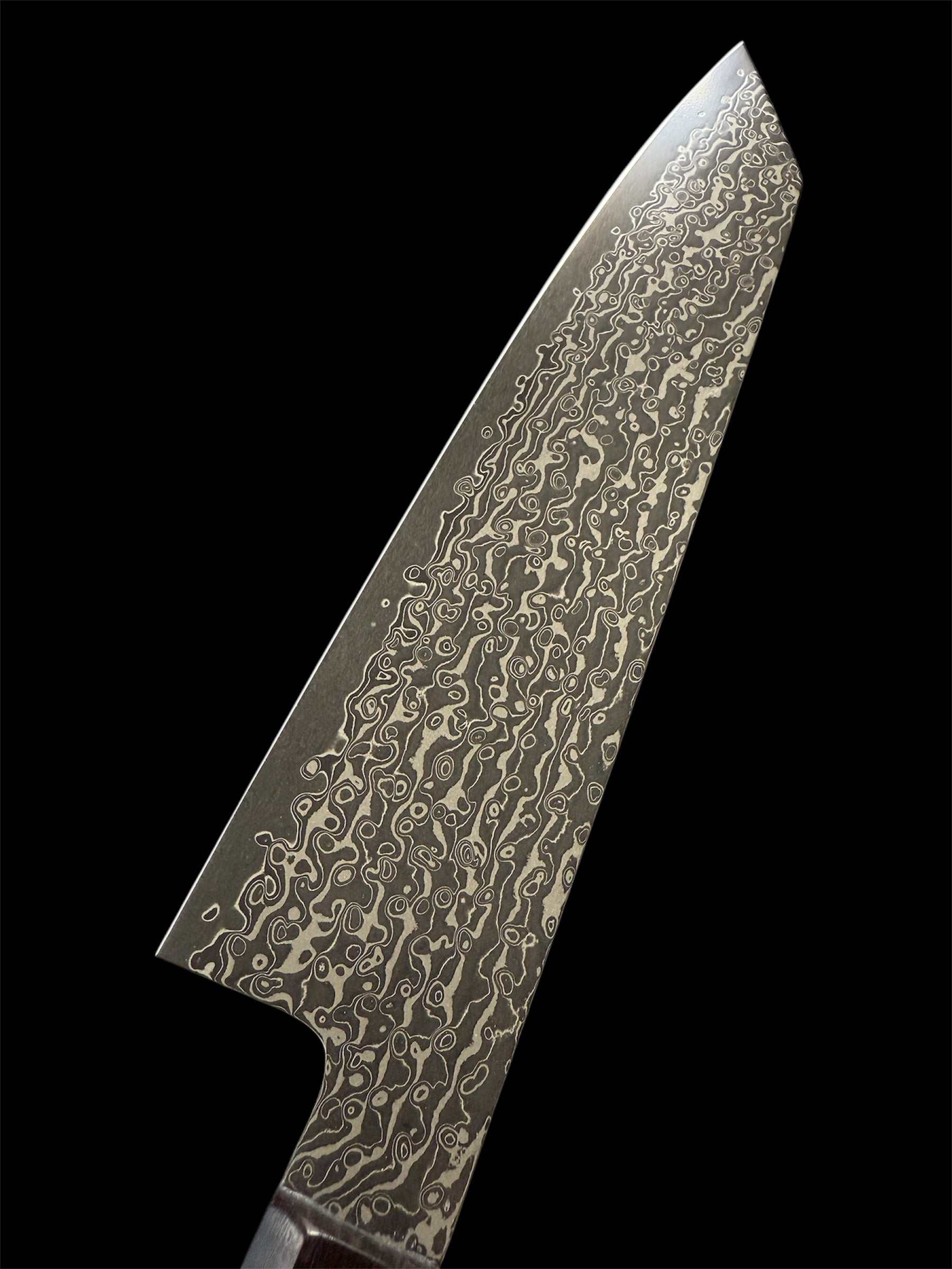 Ishizuka ORIGINAL Knife™ - Black Damascus N690 Ebony + Resin - Gyuto Kiritsuke 210mm